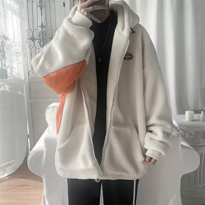 Men Warm Coats Polar Fleece Autumn Winter New Arrival Loose Hoodies Male Streetwear Hip Hop Hooded Tops Abrigos De Hombre