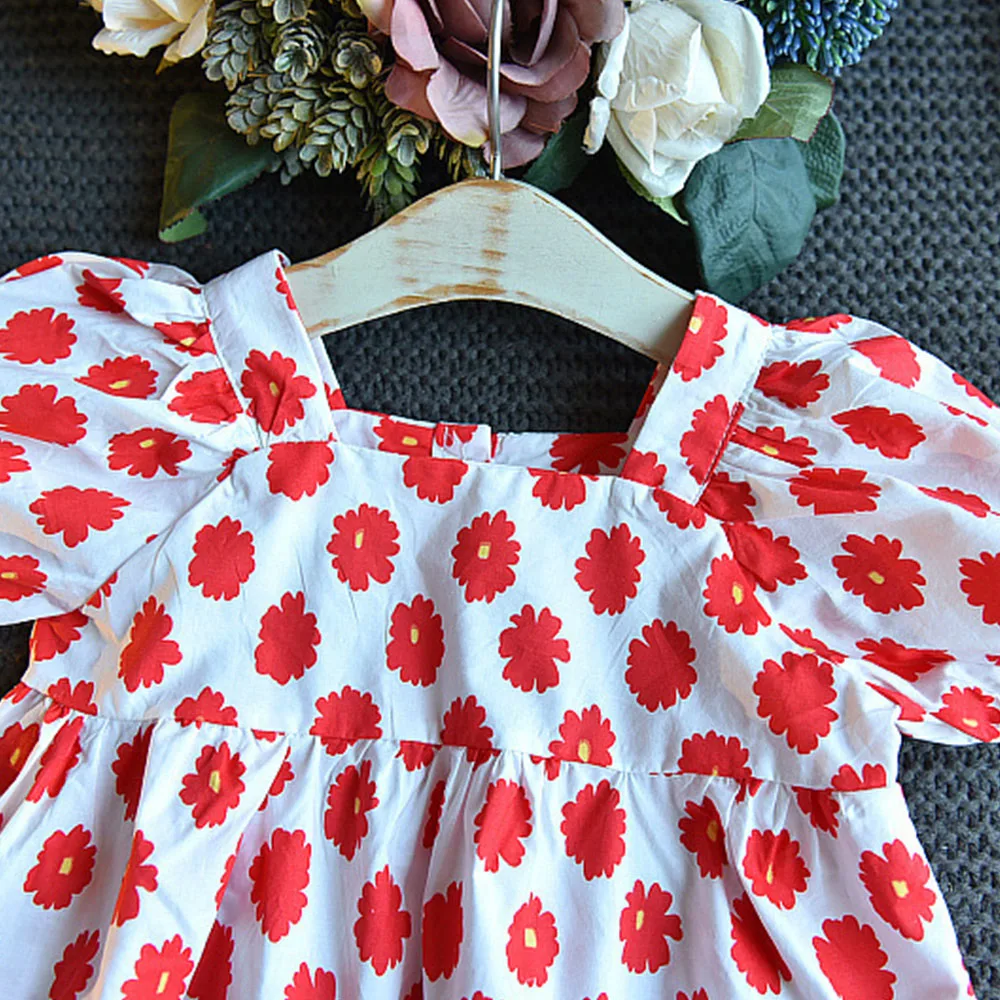 Повседневные Вечерние платья для девочек модные с цветочным принтом платье