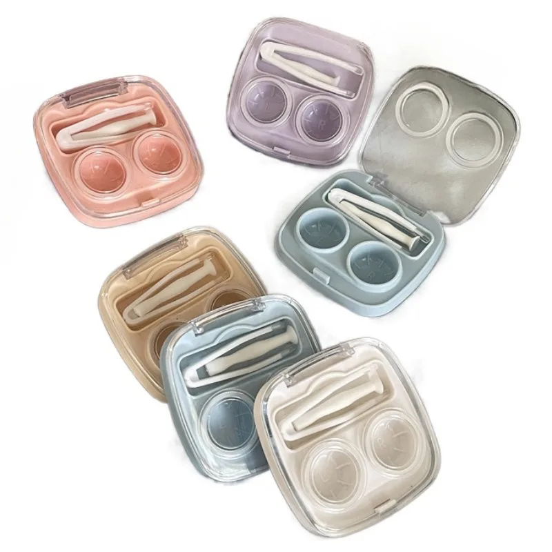 

Pocket Portable Mini Contact Lens Case Transparent Case Contact Lenses Case Container Box Holder with Mirror Contact Applicator