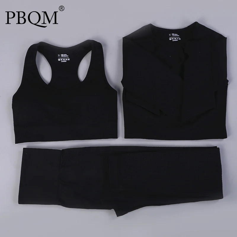 

PBQM Colors Yoga Suit 11 Seamless Long Sleeve Fitness Suit Gym Jogging Pants For Training Women Leggings Legins Sport Leggins