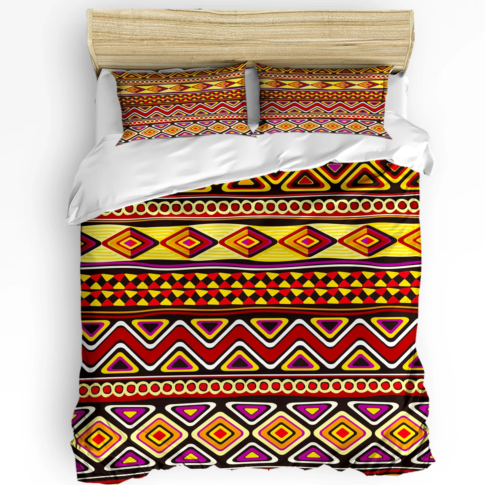 

Triangle African Art Ethnic Printed Comfort Duvet Cover Pillow Case Home Textile Quilt Cover Boy Kid Teen Girl 3pcs Bedding Set