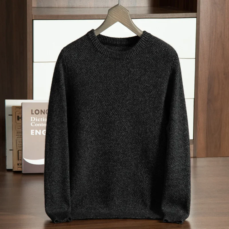 Осень 2023 новый мужской кашемировый свитер с круглым вырезом деловой