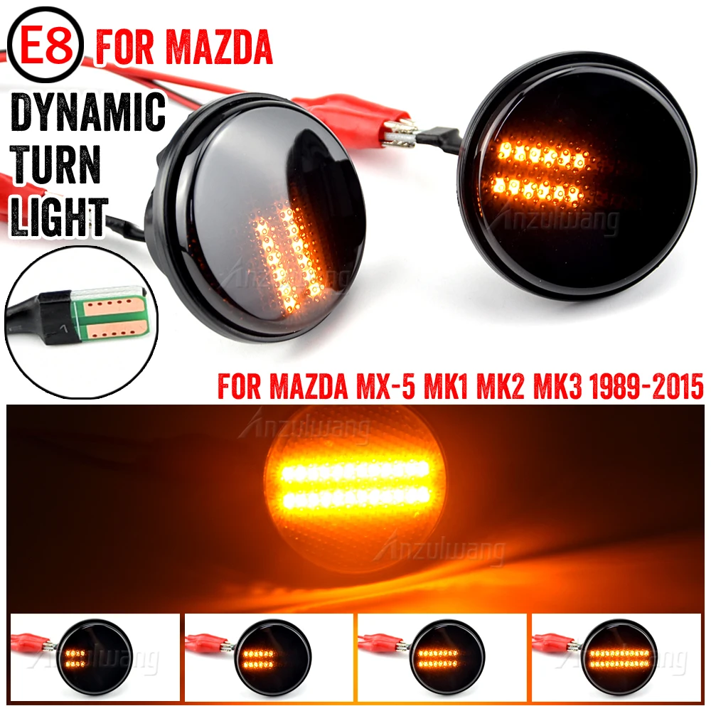 

Dynamic LED Side Marker Light For Mazda MX5 MX-5 MK1 MK2 MK3 1989 1990 1991-2015 Turn Signal Sequential Lamp Indicator