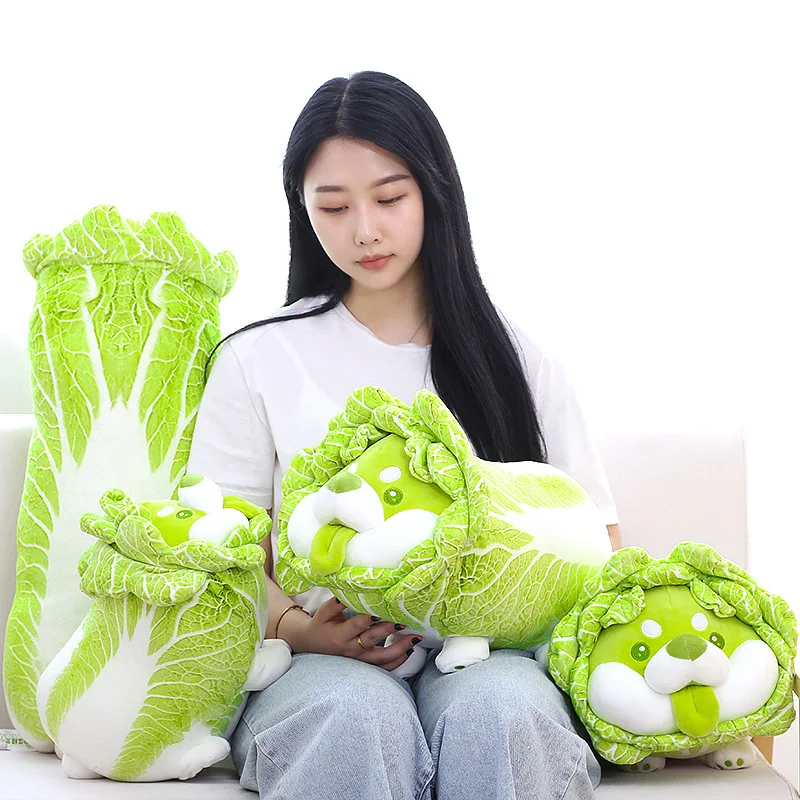 22CM Cabbage Shiba Inu Dog Cute Vegetable Fairy Anime Plush Toy Fluffy Stuffed Plant Soft Doll Kawaii Pillow Baby Kids Toys Gift - купить по