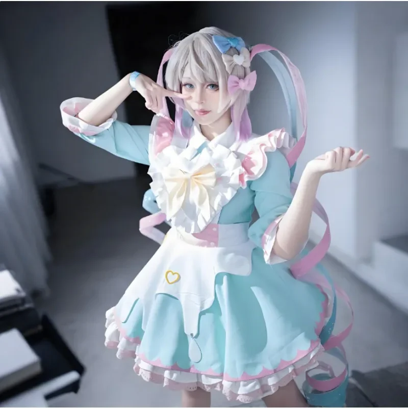 Фото Игра Needy Girl Overdose KAngel Ame Chan Косплей Костюм Горничная Униформа Головные уборы Декор Аксессуары Комплект Аниме Карнавальное Вечернее Платье №3