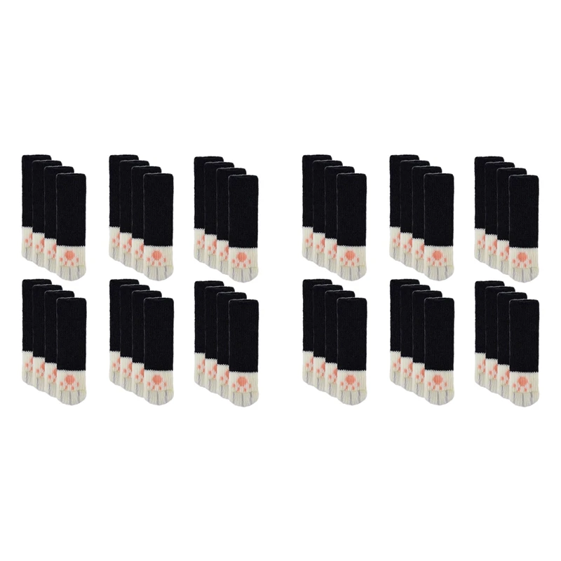 

Chair Socks,48PCS(12 Set)Chair Leg Covers Cat Foot Shaped Knitted Furniture Feet Socks Chair Leg Floor Protectors