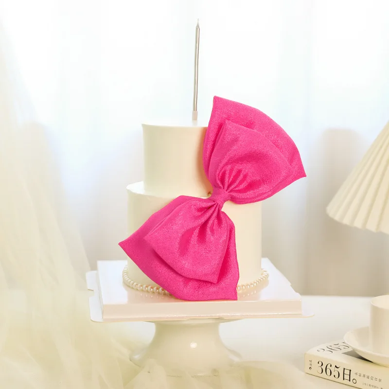 

Large Bow Cake Topper Wedding Decor Cake Decoration Kids Baby Shower Girl Princess Lovely Bowknot Toppers for Cupcakes Supplies
