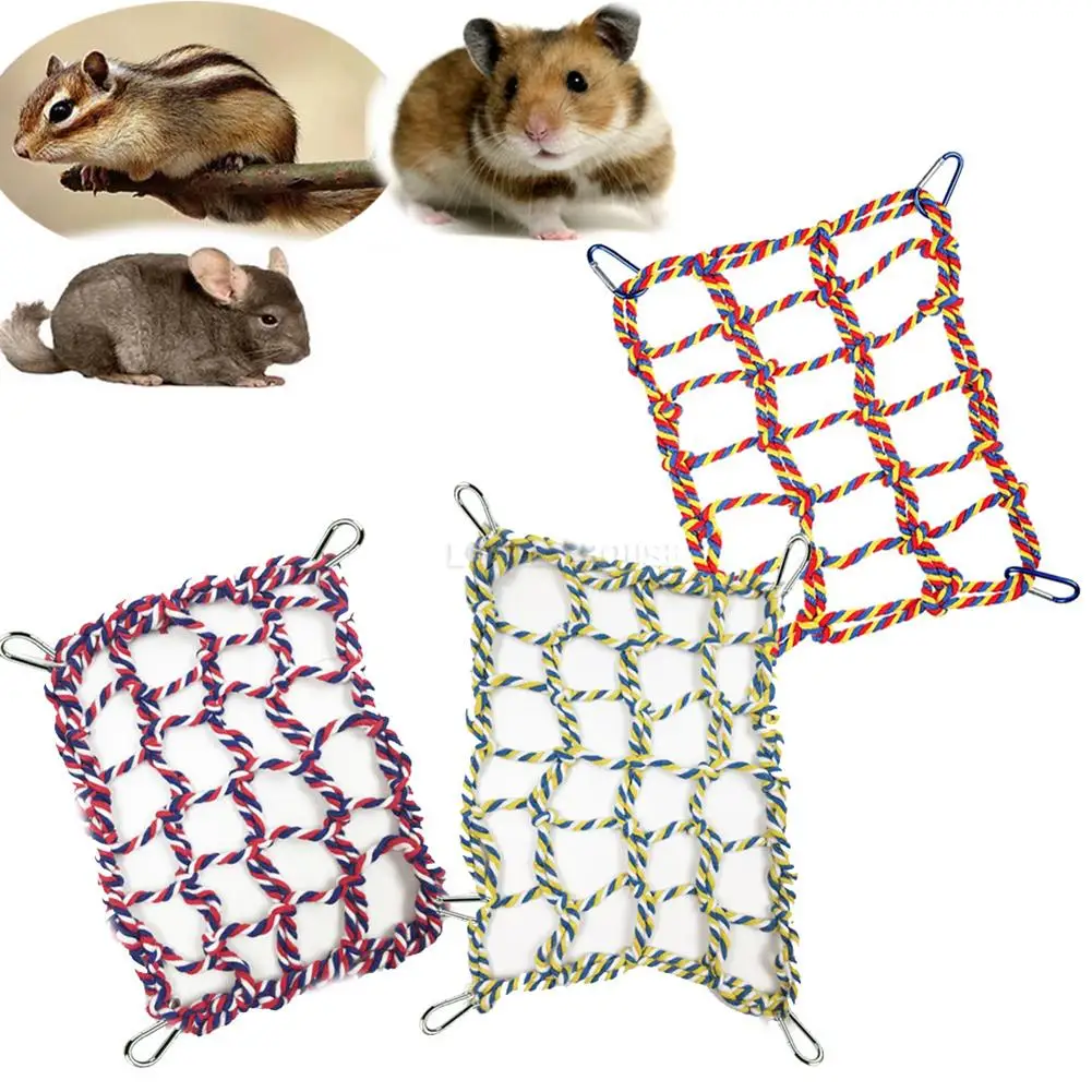 

Яркая веревка для скалолазания, подвесной гамак, аксессуары для домашних животных с крючками для хомяка, белки, попугая, Прямая поставка