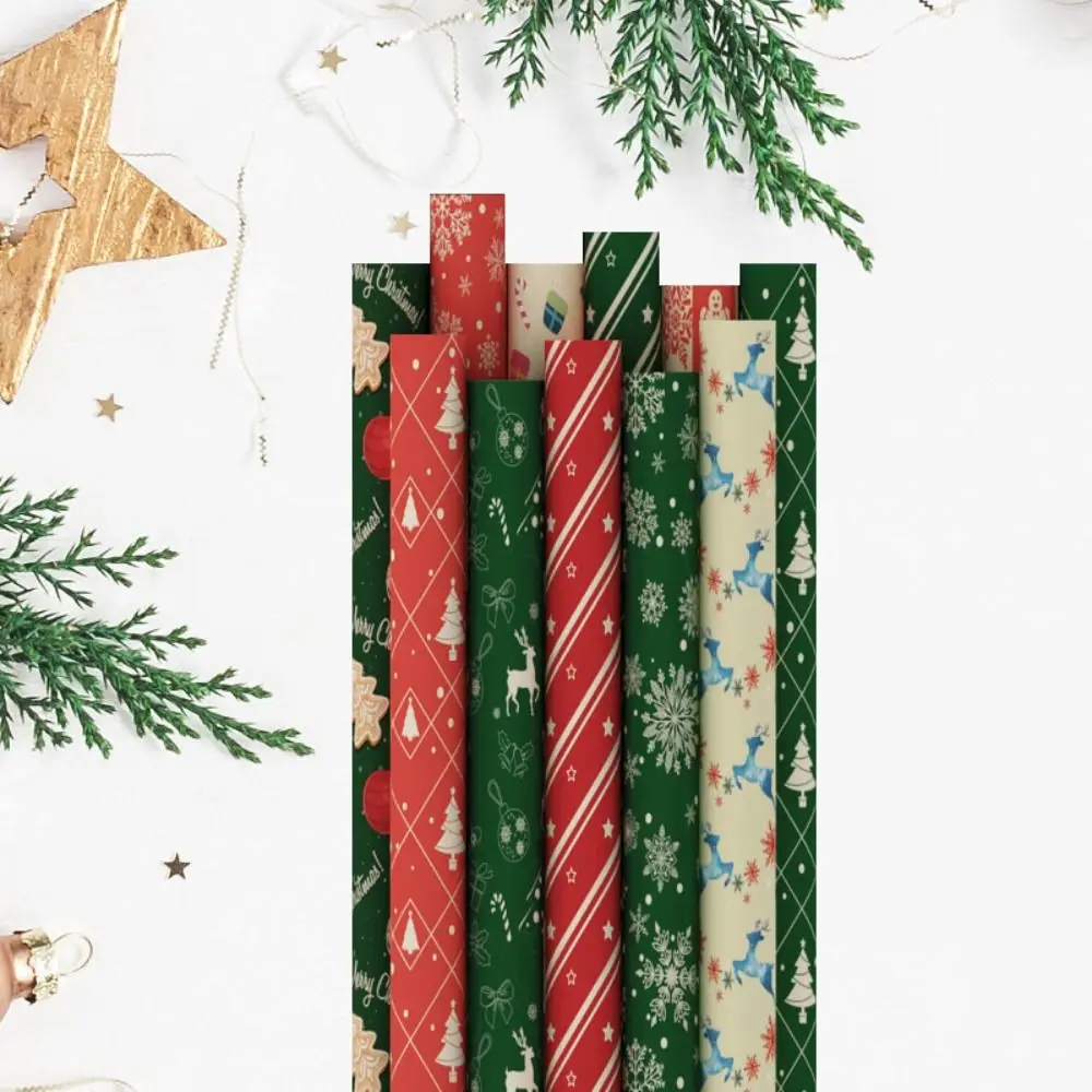 5 шт. новая бумага для рождественского подарка упаковочная 50*70 см рулон