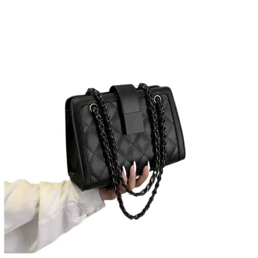 

Классическая дизайнерская сумка, квадратные белые черные сумки через плечо, розовые сумочки из искусственной кожи на цепочке, женские модные сумки через плечо, кошелек