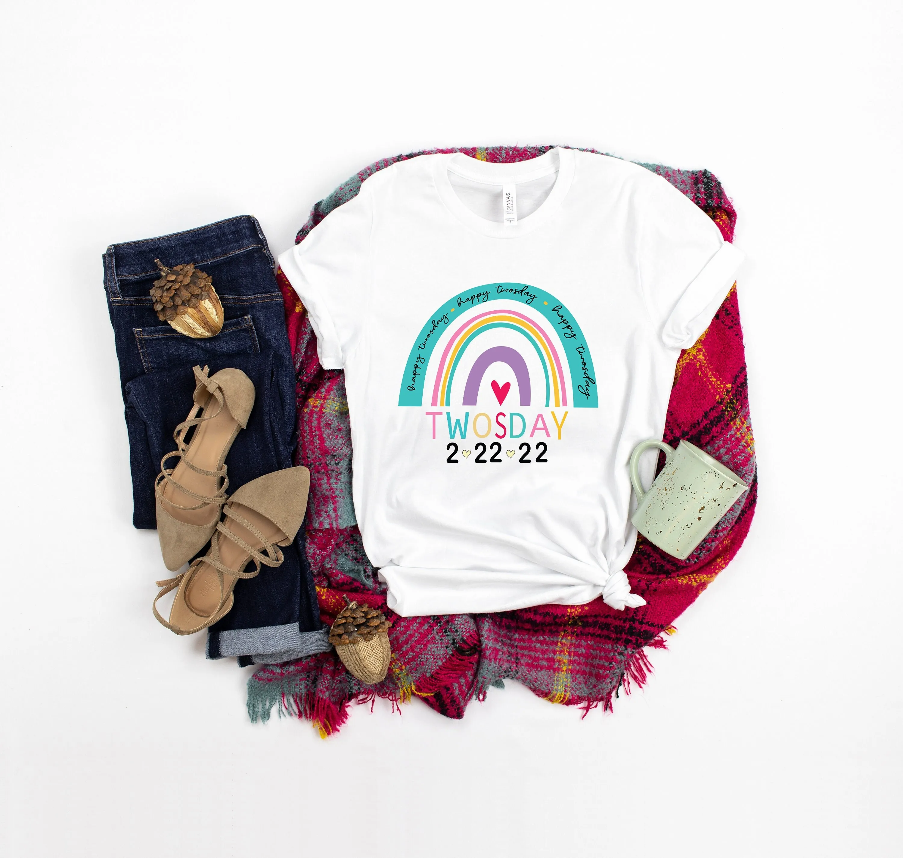 Футболка Happy Twosday Tuesday февраль 22 года 2022 г. забавная 222 цифры 2 дня Twos