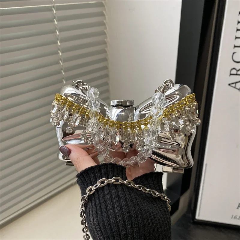 Модные милые изысканные акриловые вечерние сумки с цепочками и бриллиантами