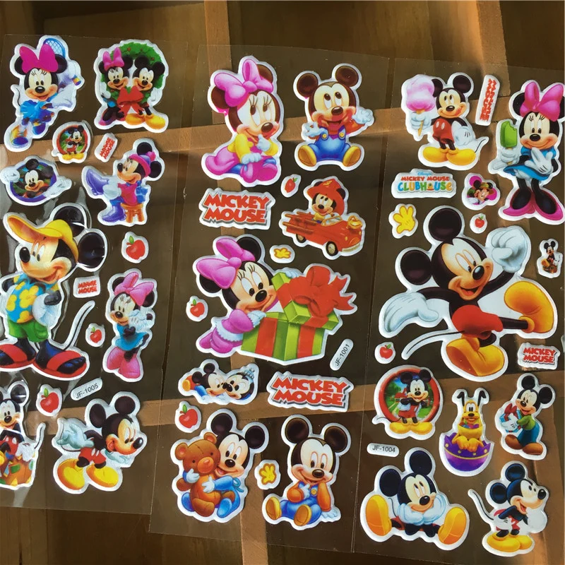 

12PCS Kids Happy Birthday Party Favor Mickey Mouse Minnie Stickers Party Return Gift Souvenir Cute Giveaway