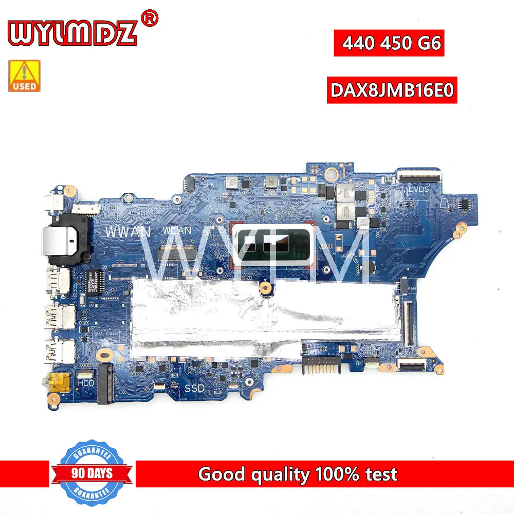 

Used DAX8JMB16E0 I5 8th CPU Notebook Mainboard For HP ProBook 440 450 G6 Laptop Motherboard