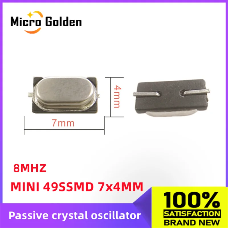 10 шт., Пассивный кристаллический мини-резонатор, 8 МГц, 8,000 МГц