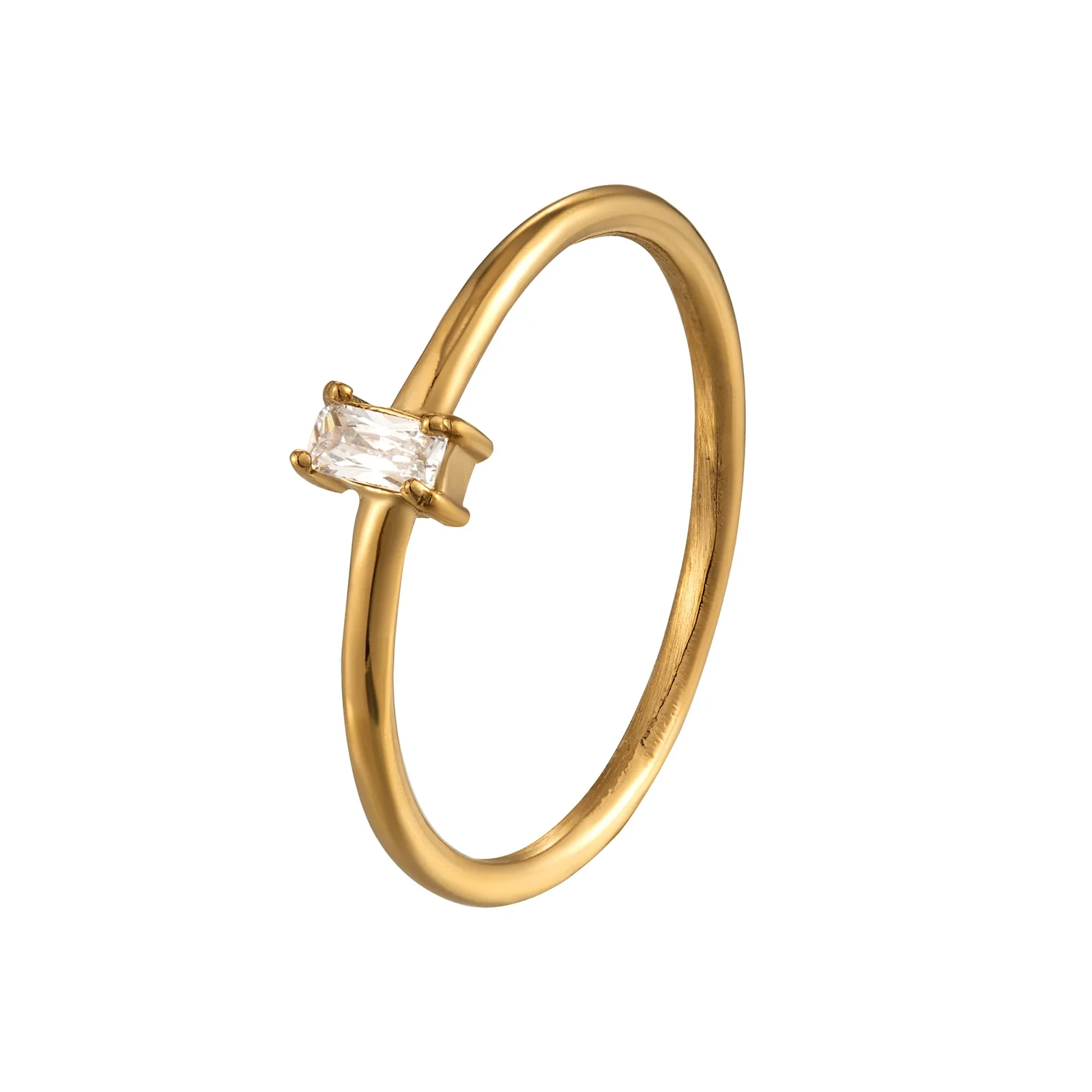 

5PCS, Stainless Steel Rings For Women Shiny Zircon Engagement Wedding Ring Gold 14 K Jewelry