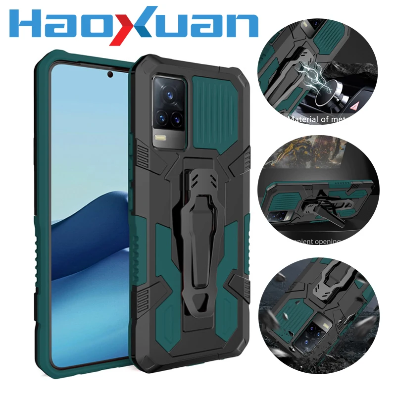 

Shockproof Phone Case For VIVO V17 V19 V20 V21 Car Holder Back Clip Protective Case For VIVO V17Pro S1Pro V20SE V23E S10E