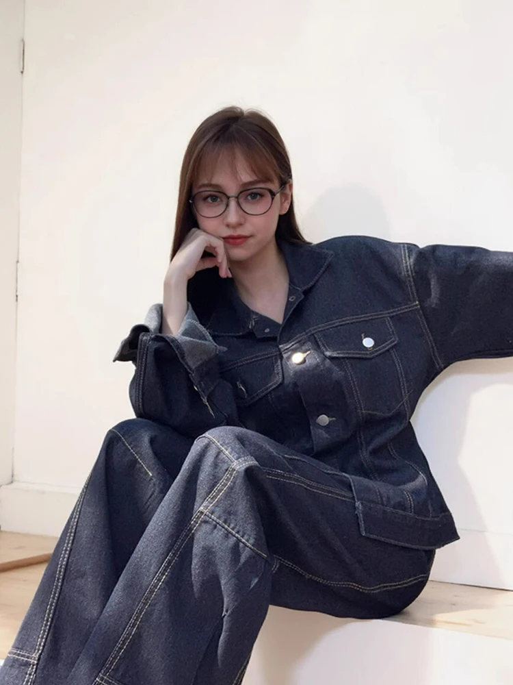 Винтажная женская лоскутная джинсовая куртка джинсовые комплекты пальто с