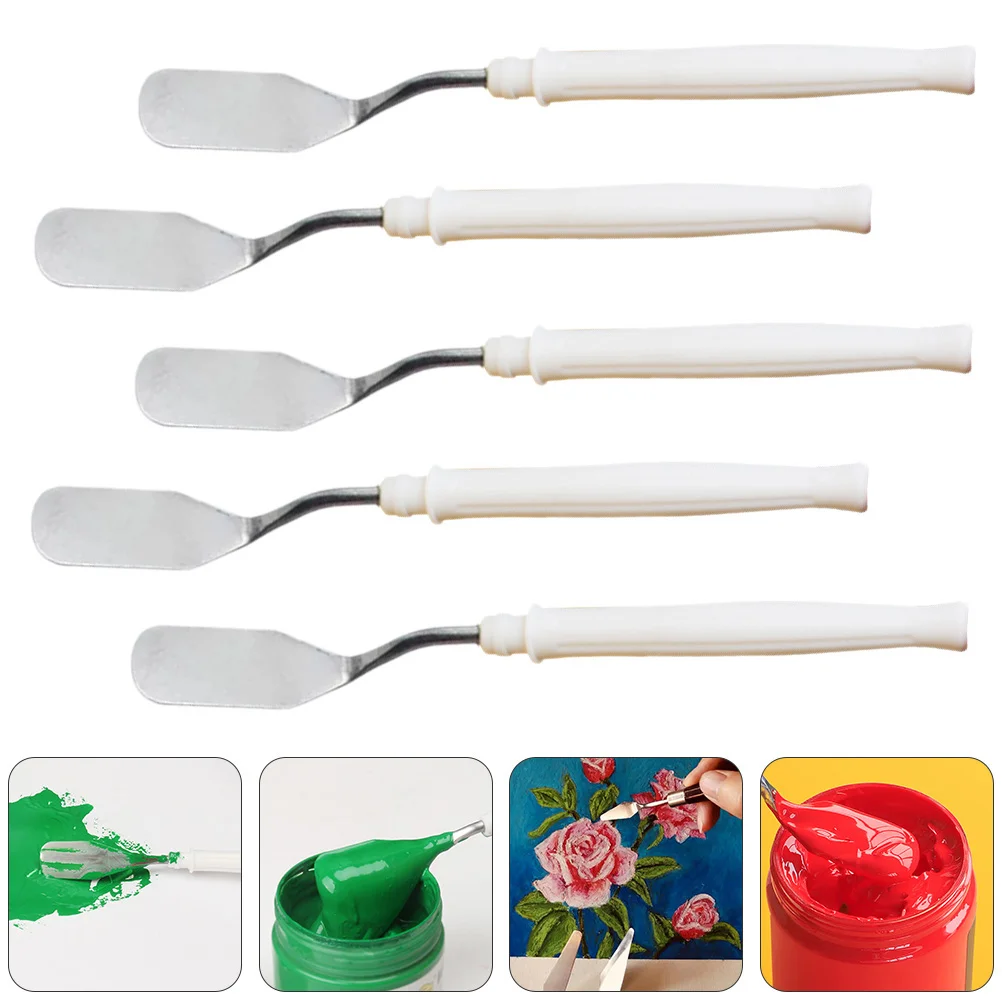 

Painting Spatula Scraper Mixing Oil Knives Stainless Steel Color Artists Knifes Set Paint Artist Art Tool Accessories Metal