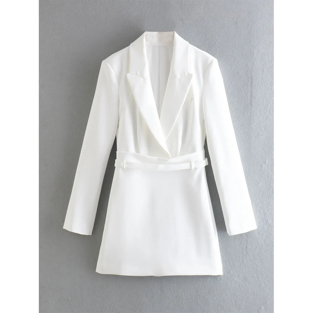 

2022 women's spring and summer popular casual suit jacket dress fashion slim suit collar long sleeve temperament high waist skir