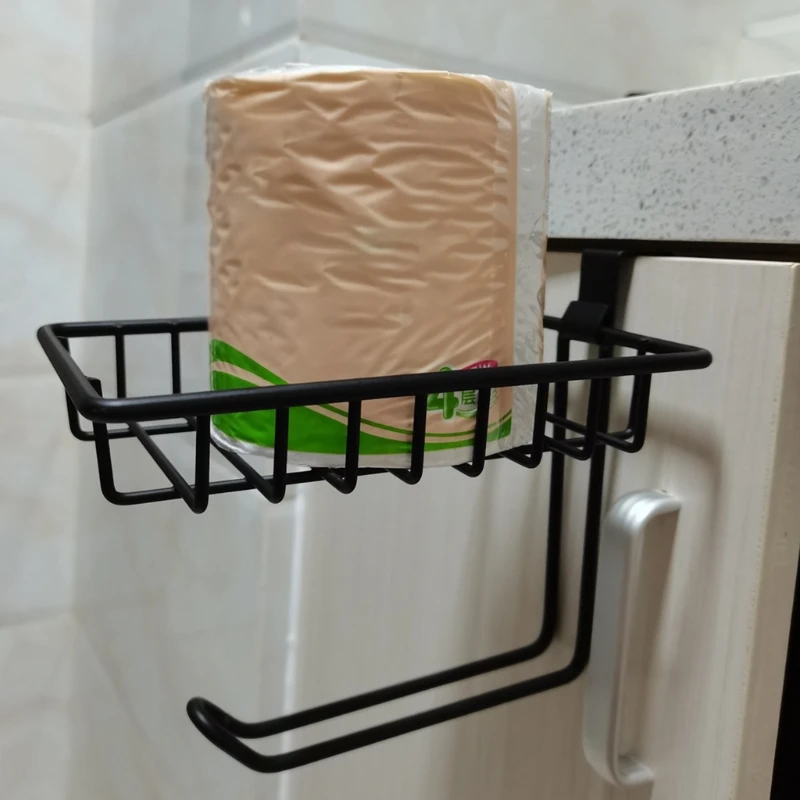 

Dual-purpose Bathroom Toilet Paper Rack Wall-mounted Tissue Box Toilet Paper Holder Hollow Storage Holder Nordic Style B03E