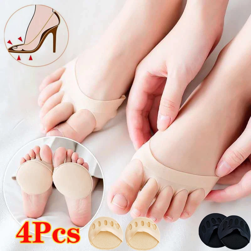 

4pcs Women Forefoot Pads High Heels Half Insoles Five Toes Insole Foot Care Calluses Corns Relief Feet Pain Massaging Toe Pad