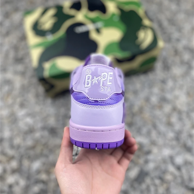 A Bathing Ape Sport Women Shoes Human Made Sta Sk8 Running Shoes Sneakers Casual Sandals Purple Shoes for Women Size:36-40