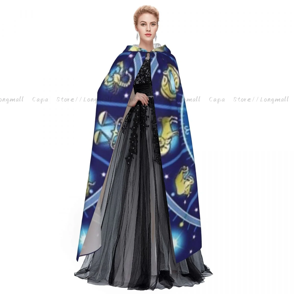 Взрослый Хэллоуин Гороскоп Круглый Плащ Накидка С Капюшоном Средневековый