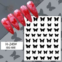 new bear star nail art decorations french smile design nail sticker hollow love heart template