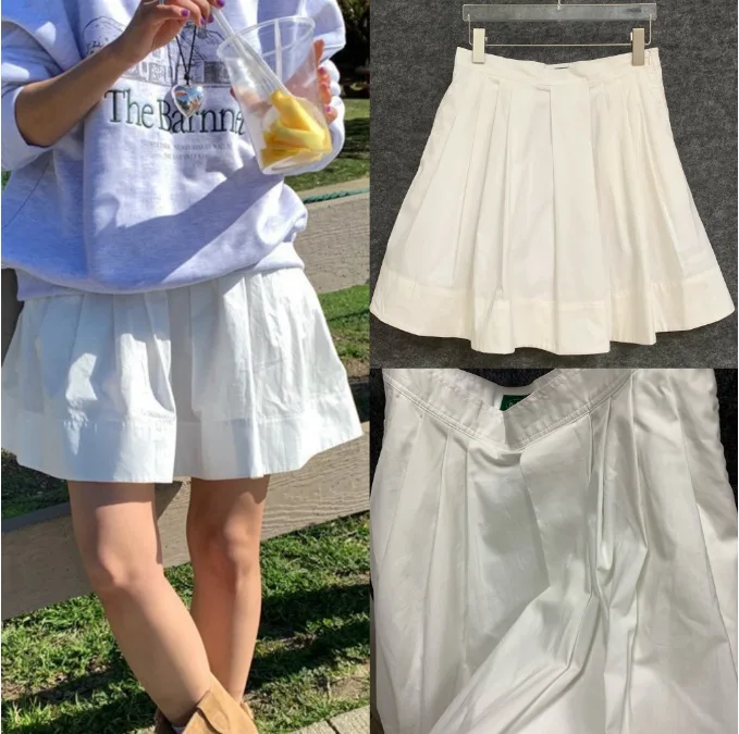 

Korea The Ba*n*et 2023 Spring and Summer Versatile Cute White Skirt Midi Skirt