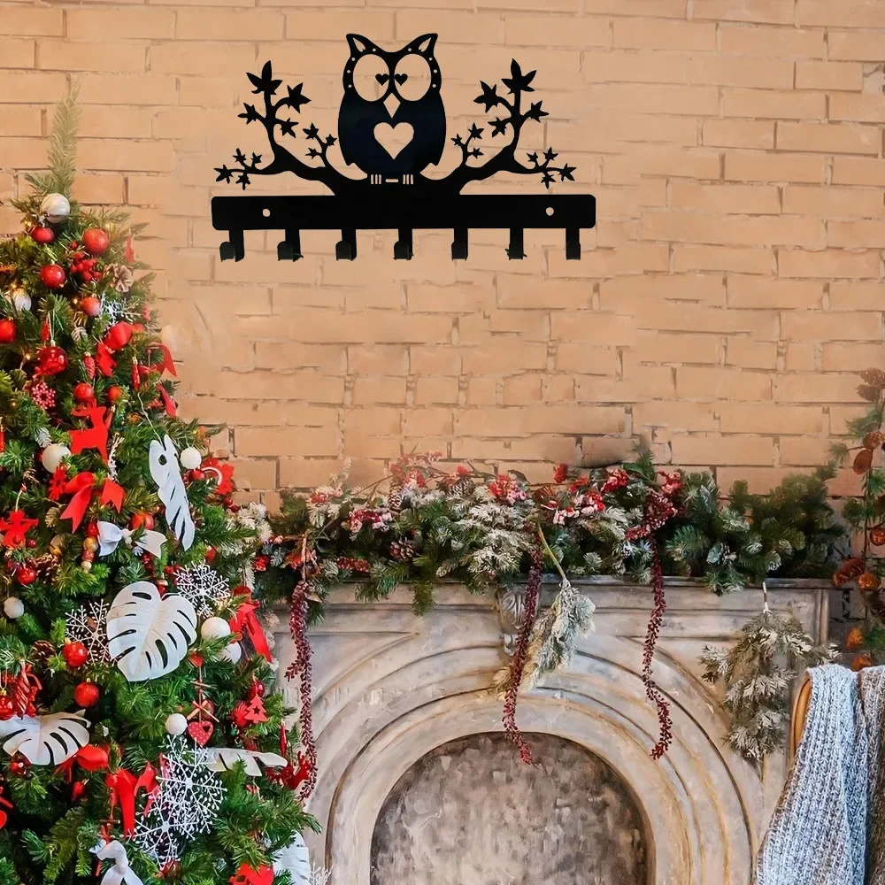 1 шт. Металлическая вешалка для ключей Сова на клена — изысканный стальной