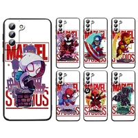 printed cute marvel hero for samsung a91 a72 a71 a53 a52s a51 a42 a33 a32 a22 a21s a13 a03s a02s a01 core black soft phone case