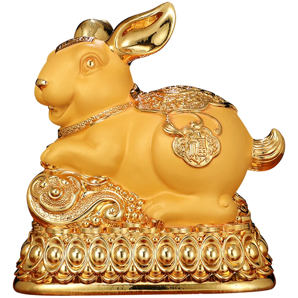 

Bank Bunny Money Piggy Year New Saving Resin Animal Zodiac Figurines Jar Rabbit Decoration Gift Happy Chinese Box Decorative