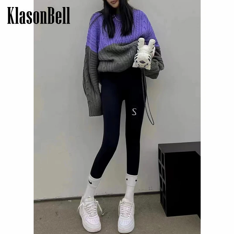 

11,8 KlasonBell удобные мягкие женские леггинсы с высокой талией и буквенным принтом