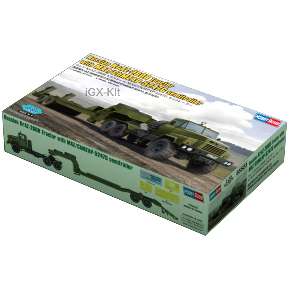 Hobbyboss 85523 Масштаб 1/35 русский грузовик KrAZ-260B с полуприцепом MAZ/ChMZAP-5247G игрушка для