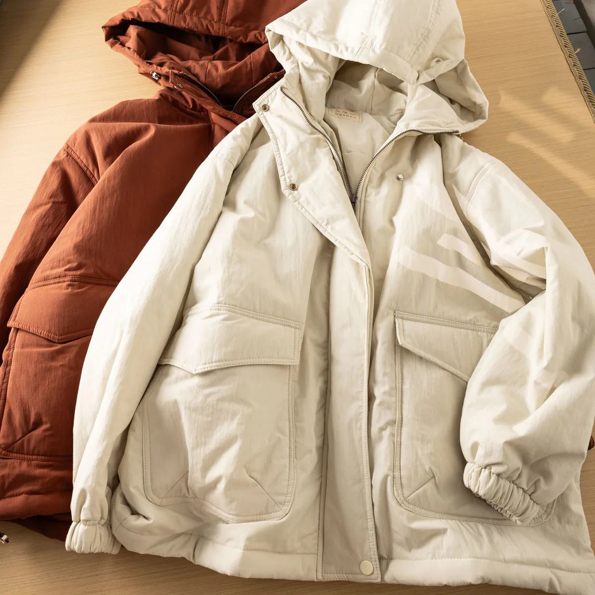 Зимняя новинка 2024 художественная простая стеганая куртка с капюшоном свободный