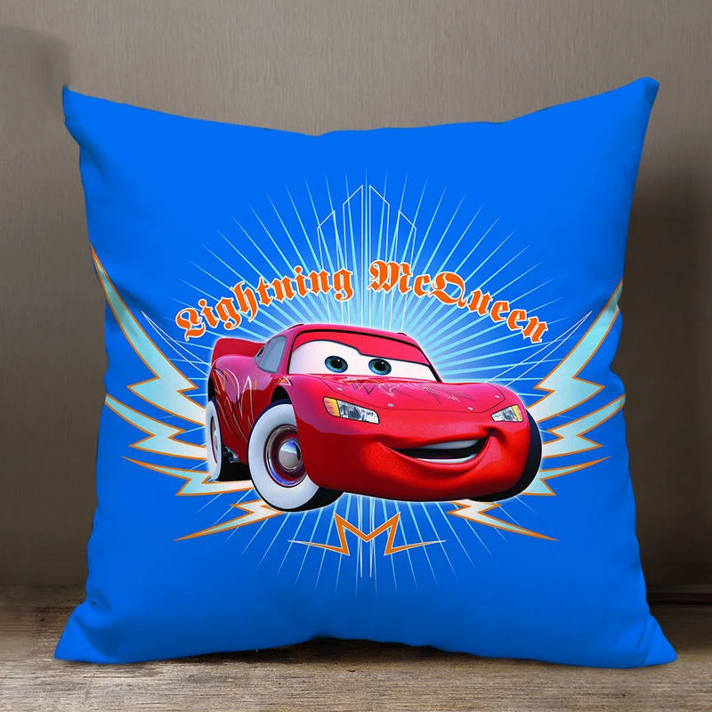 

Disney Cartoon Pillow Case Cushion Cover Lightning McQueen CarThrow Pillow Case For Sofa Car Christmas Gift 40x40cm