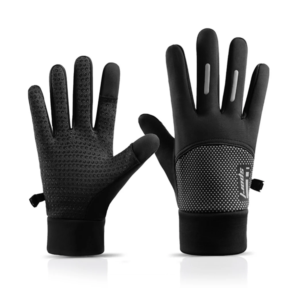 

Fleece Thermal Gloves Windproof Autumn Winter Warm Gloves Waterproof Touch Screen for Outdoor Running Driving Cycling