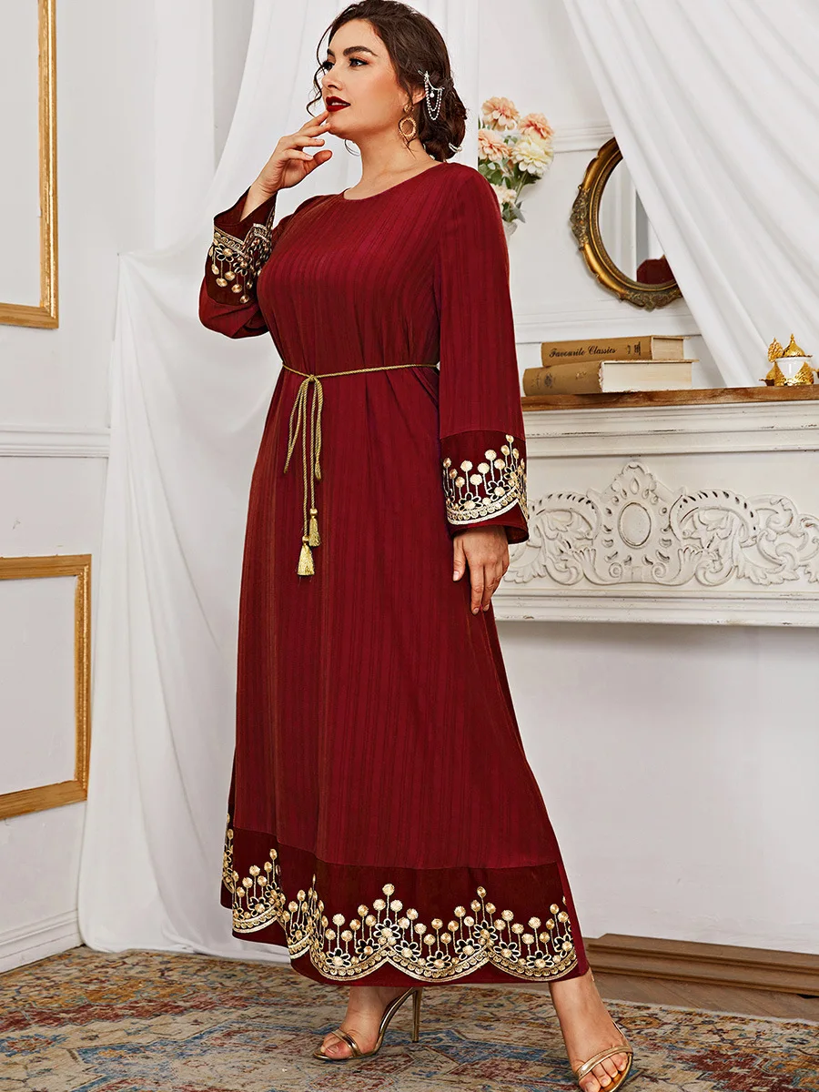 Plus Size Islam Arabic Muslim Long African Dresses for Women Ramadan Eid Mubarak Abaya Dubai Turkey Kaftan Robe Longue Femme