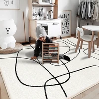 artistic line style fluffy carpets for living room decoration rugs bdroom decor carpet thick plush area rug home sofa floor mats