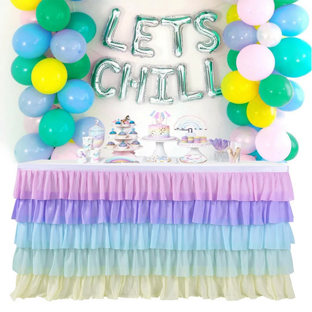 

5-слойная фатиновая юбка для стола, юбка-пачка для стола, детская посуда для душа, украшения для дня рождения, банкета, свадьбы, дома, вечерино...