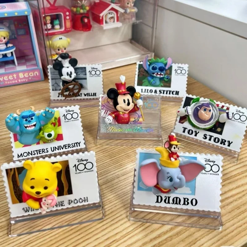 Miniso винтажный штамп на годовщину Диснея глухая коробка Микки наклейка