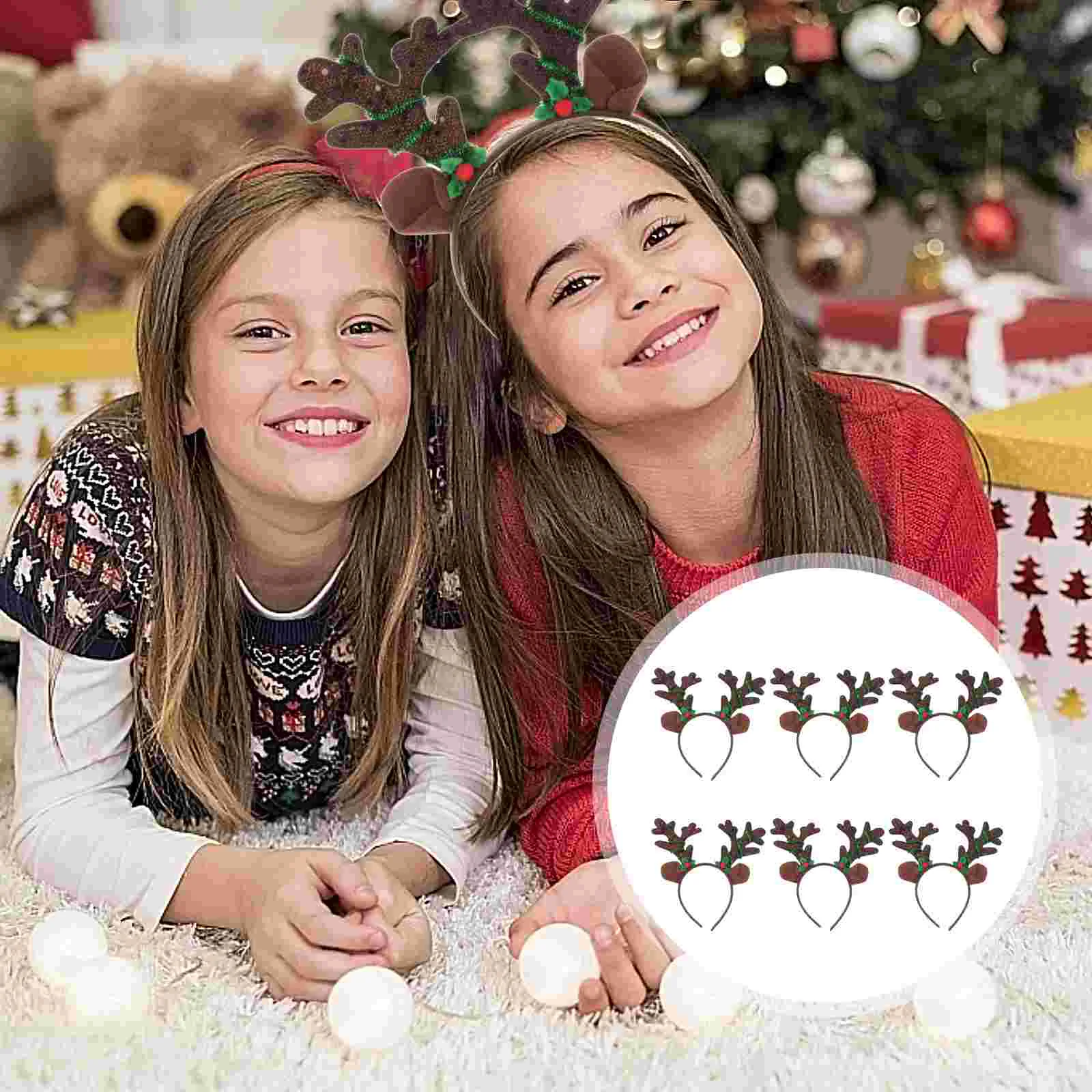 Рождественская повязка на голову с рогами блестящие аксессуары для волос