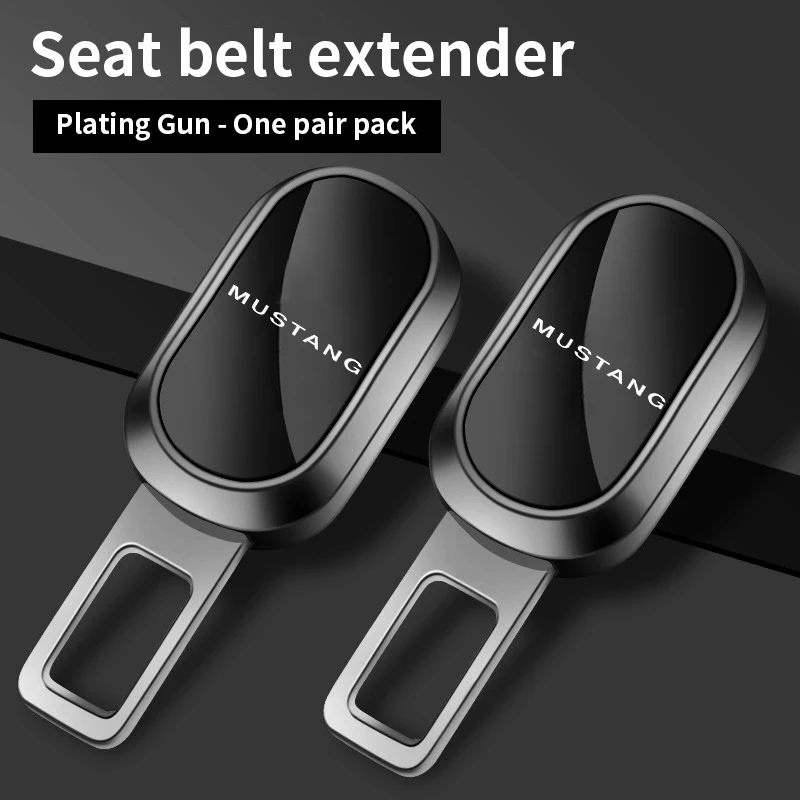 

For Ford Mustang Logo Car Seat Belt Clip Extender Safety Seatbelt Lock Buckle Plug Thick Insert Socket Extender Safety Buckle