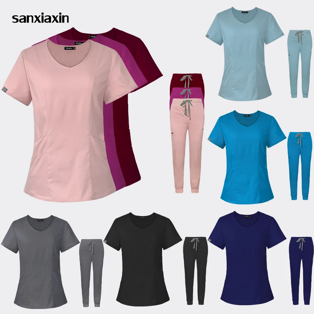 

Hospital Nursing Uniforms Scrub Jogger Set Medical Scrub Spandex Uniform Operating Room Scrubs Uniform Suit Doctor Working Suits