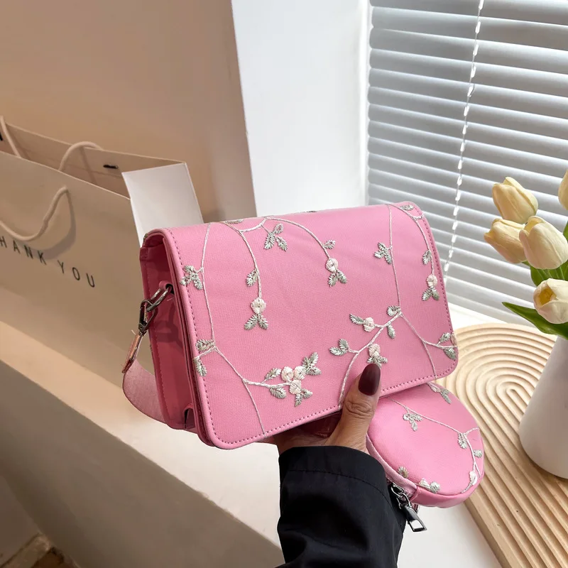 

Женская маленькая квадратная сумка с цветочной вышивкой, женская сумка, модная сумка-мессенджер, женская сумка через плечо