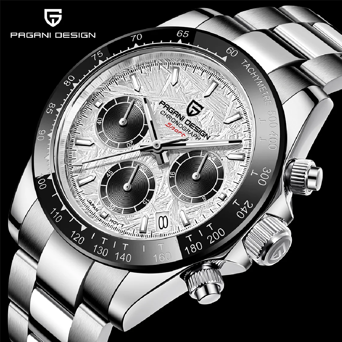 

PAGANI DESIGN 2023 New PD-1644 Meteorite Dial Fashion Men Quartz Wristwatches 100M Sapphire Glass Chronograph relogio masculino