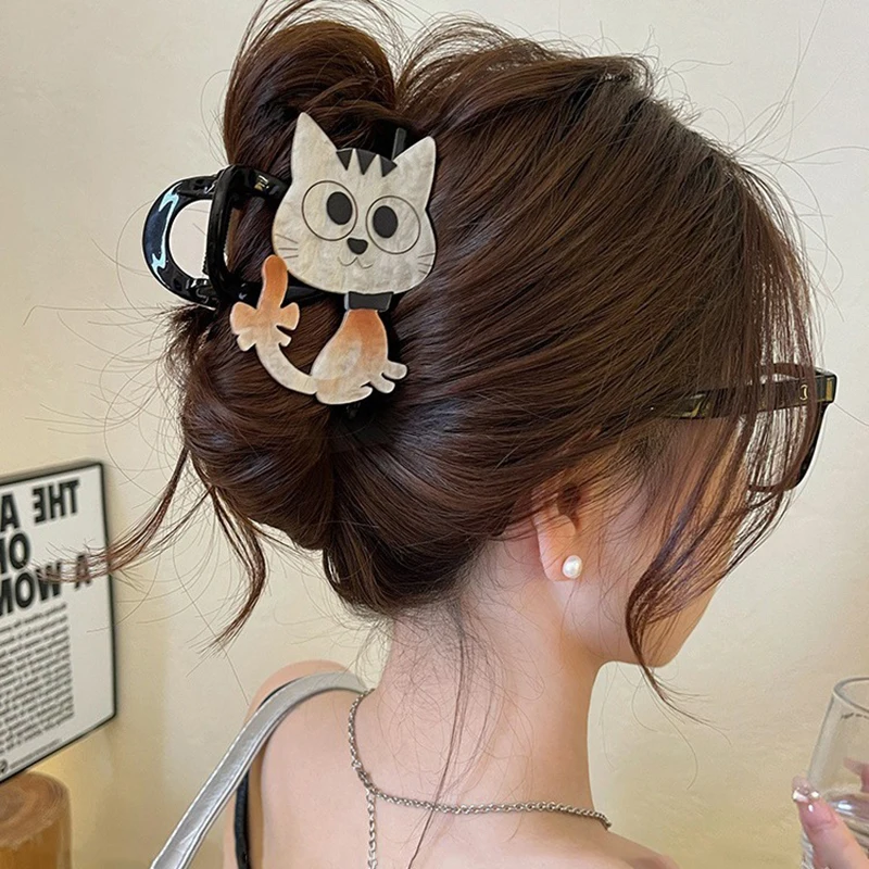 Милый мультяшный Кот заколка для волос женщин девочек милые универсальные