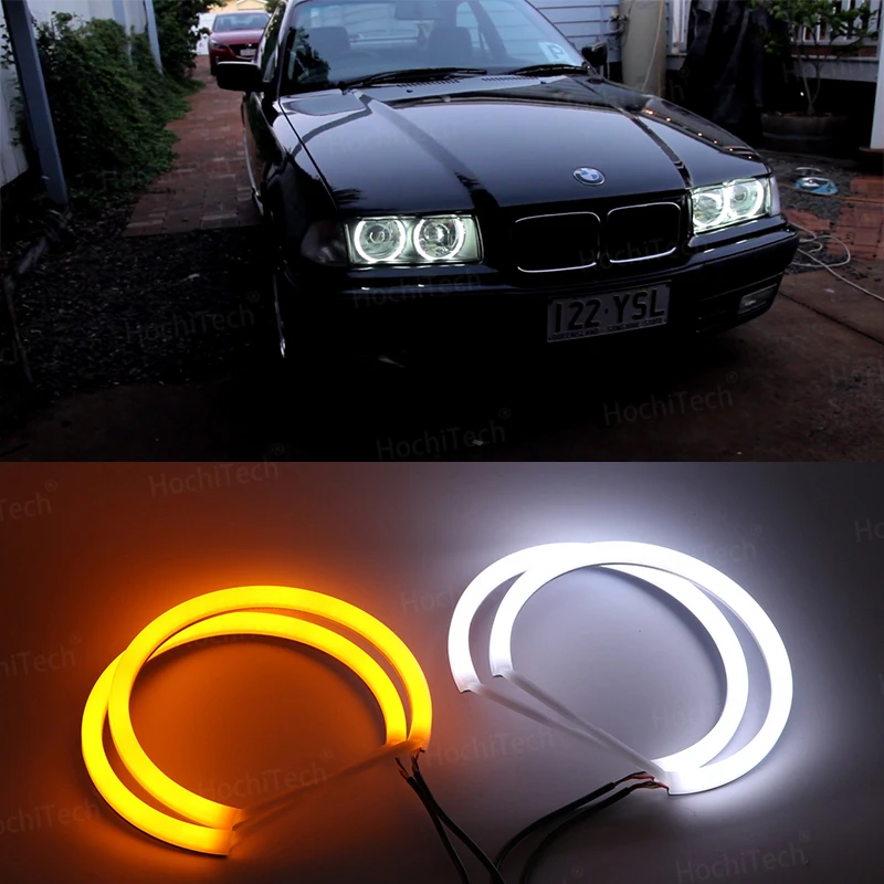 

White & Amber Dual color Cotton LED Angel eyes kit for BMW 3 series E30 E36 M3 333i 325i 323i 316i 318i 1982-2000 halo ring DRL