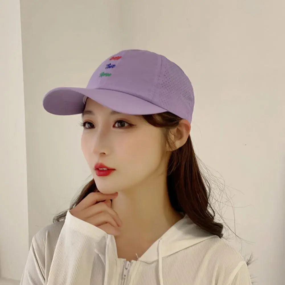 

Регулируемая однотонная бейсбольная Панама с расширенными полями и вышитыми надписями для женщин-Защита от солнца